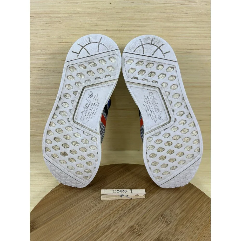 Adidas NMD R1 Primeknit Tri-color White Glitch Camo Athletic Shoes Mens Size 9.5 - Picture 8 of 8